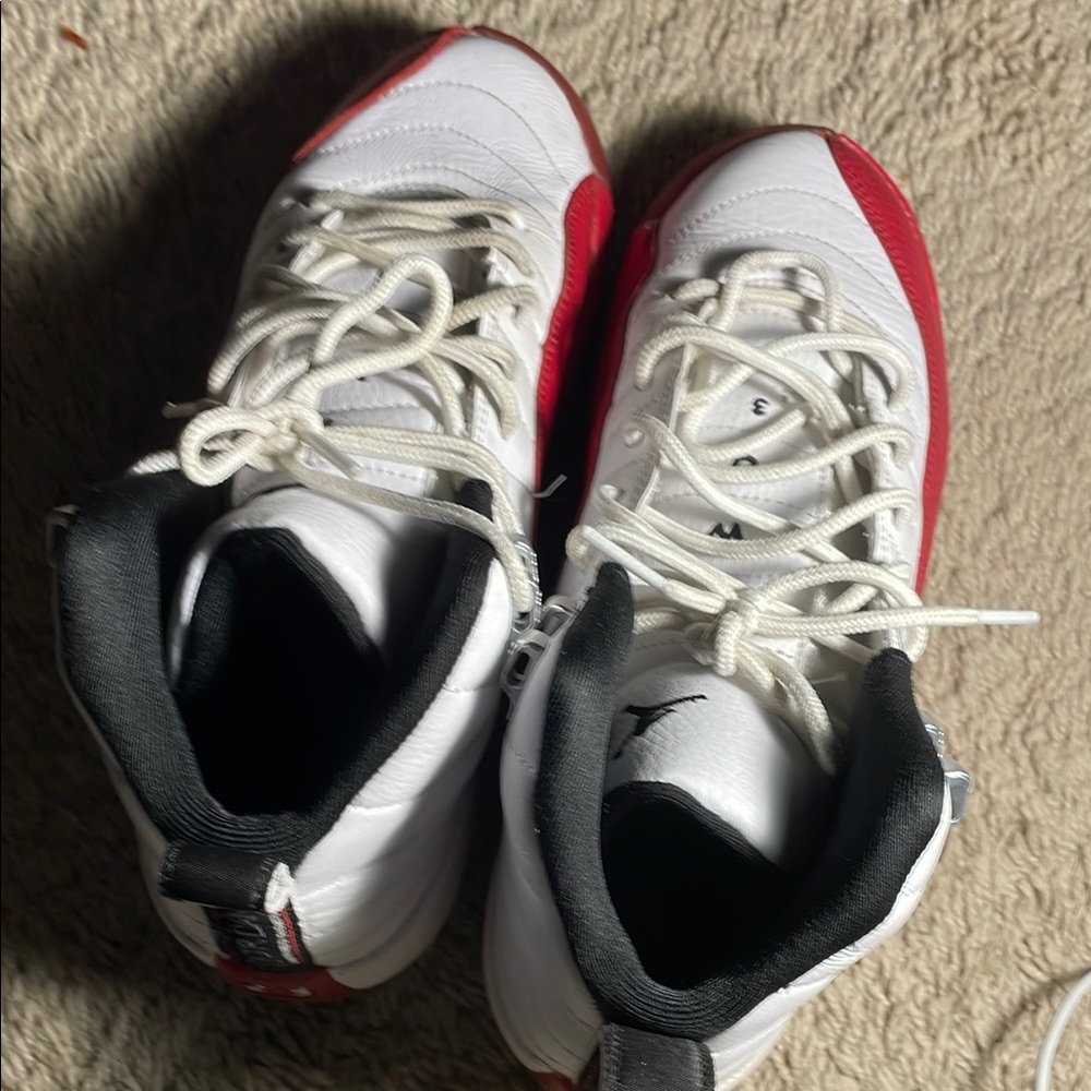 Jordan Kids White and Red Sneakers